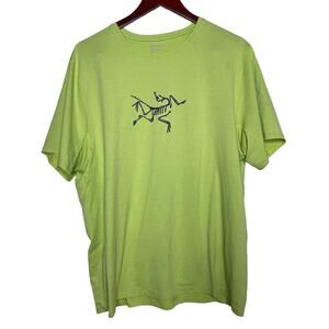 Arc'teryx Men Cormac Logo Short Sleeve T-Shirt Tee Top Neon Green  Size XL